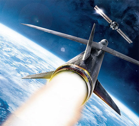 資料圖：反衛(wèi)星太空武器想象圖。